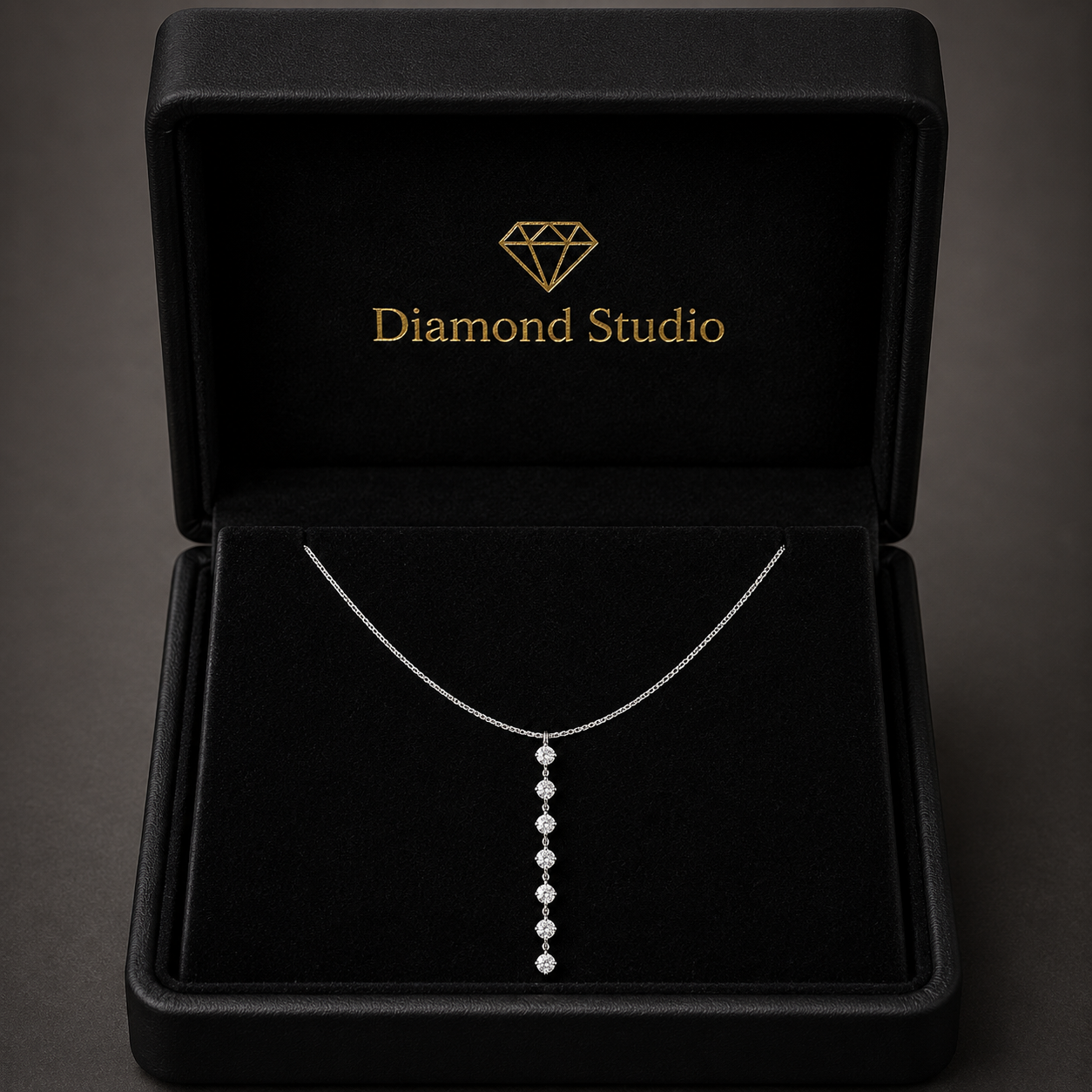 0.9 Ct Round Cut Diamond Lariat Necklace VS1 D-F White Gold 14k