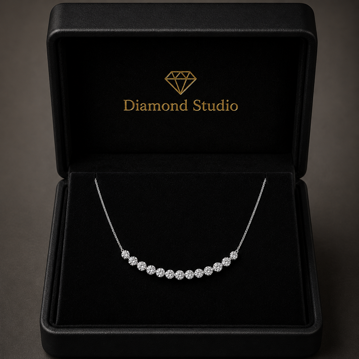 3.2 Ct Round Cut Diamond Chain Necklace VS1 D-F White Gold 14k