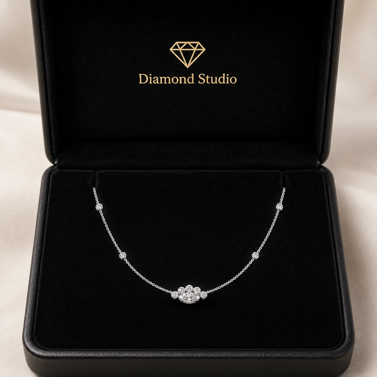 0.6 Ct Marquise Round Cut Diamond Pendant Necklace VS1 D-F White Gold 14k