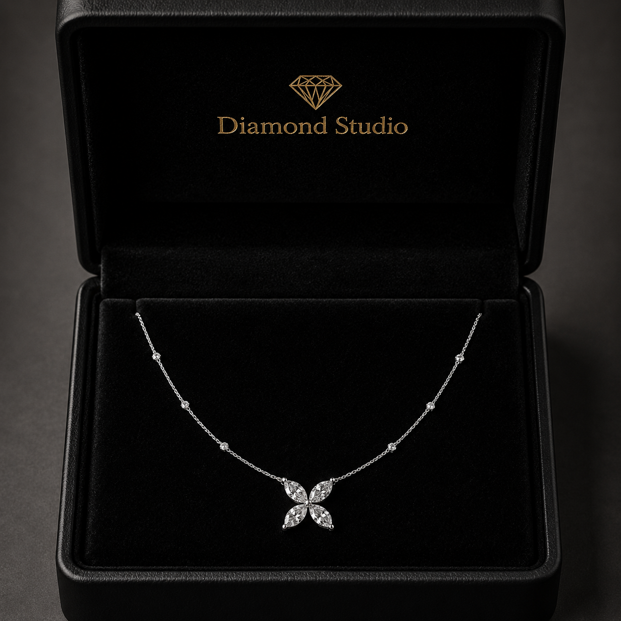 1.1 Ct Marquise Cut Diamond Pendant Necklace VS1 D-F White Gold 14k