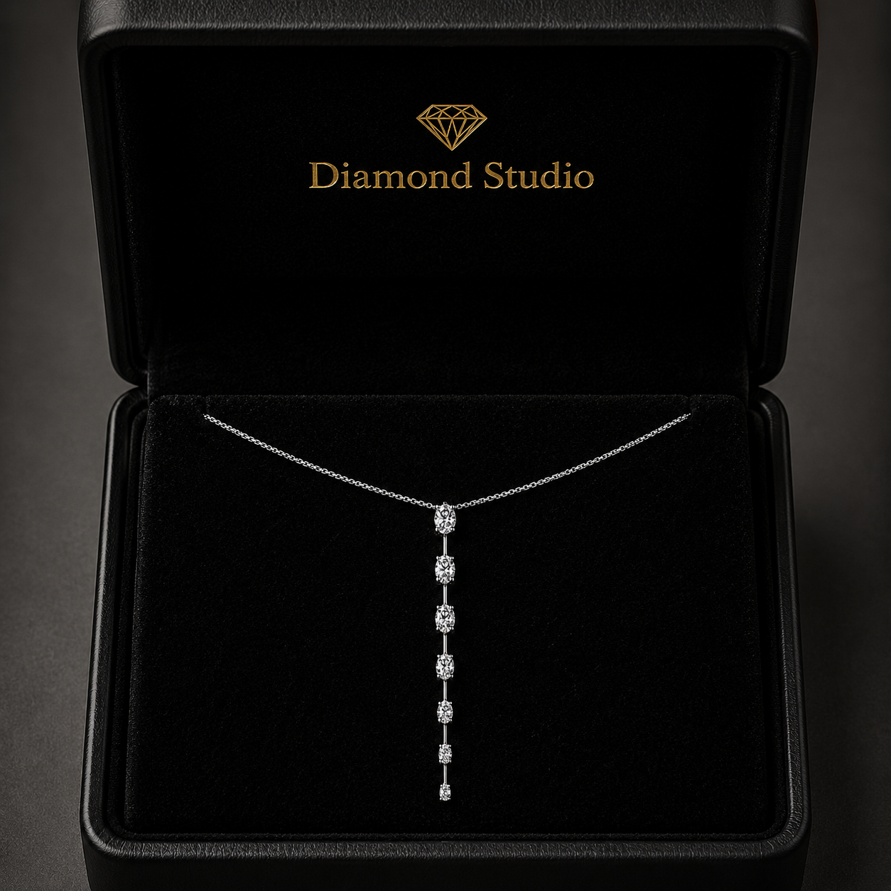 1.5 Ct Oval Cut Diamond Lariat Necklace VS1 D-F White Gold 14k