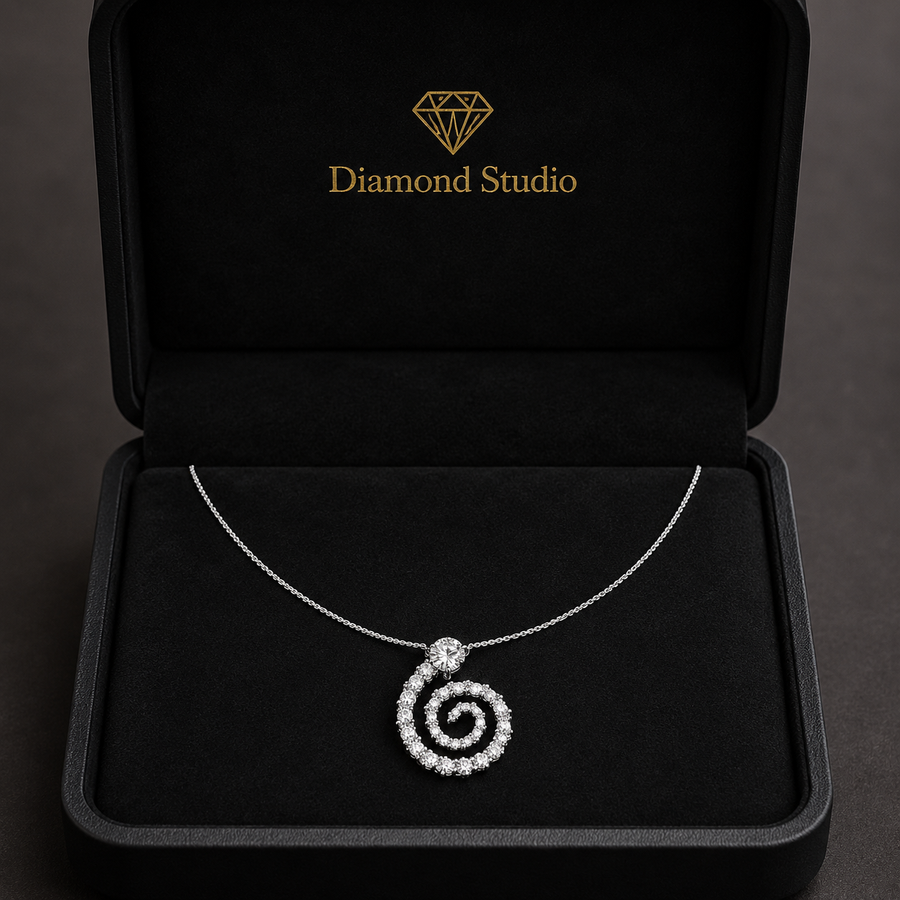 2.7 Ct Round Cut Diamond Pendant Necklace VS1 D-F White Gold 14k