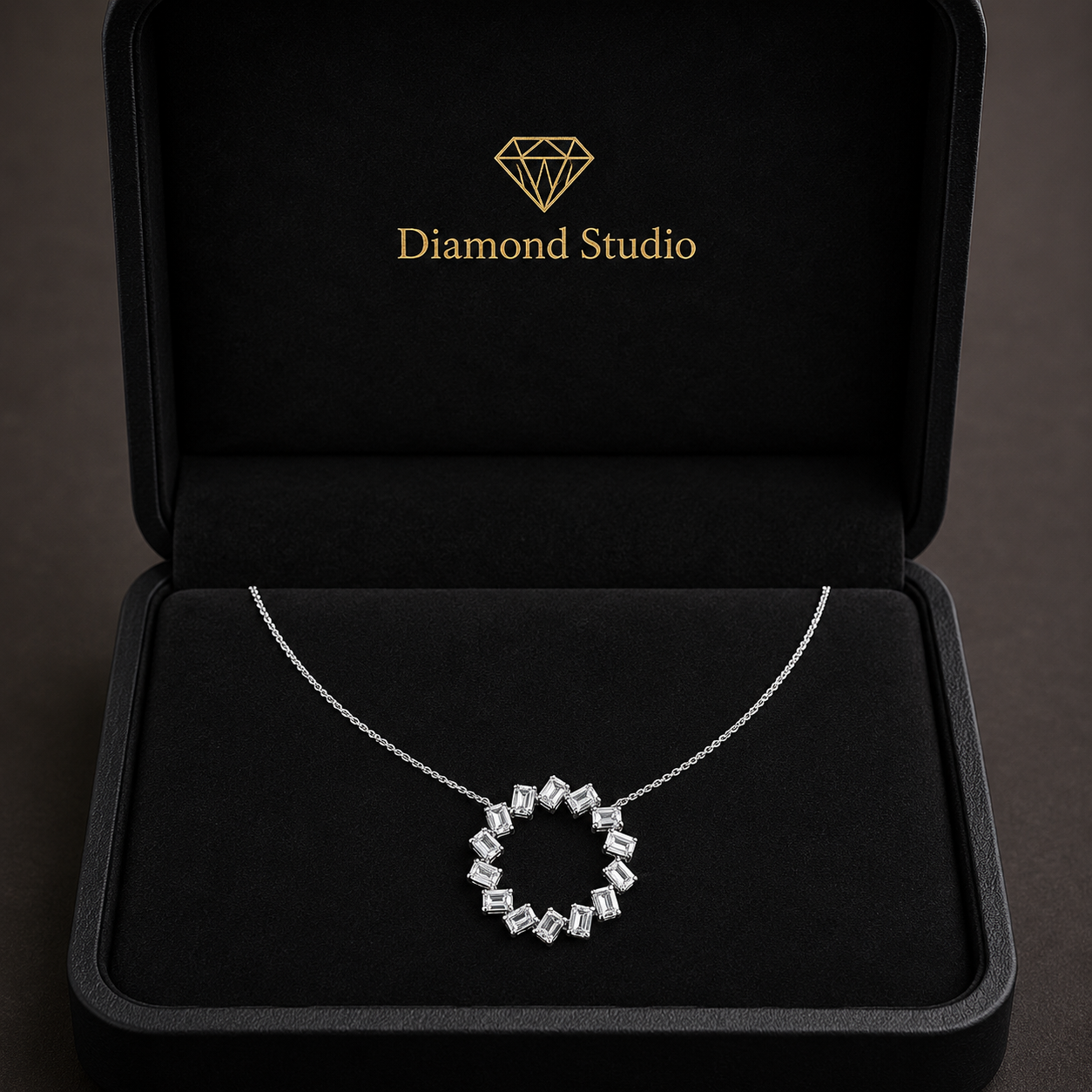 1.4 Ct Emerald Cut Diamond Pendant Necklace VS1 D-F White Gold 14k