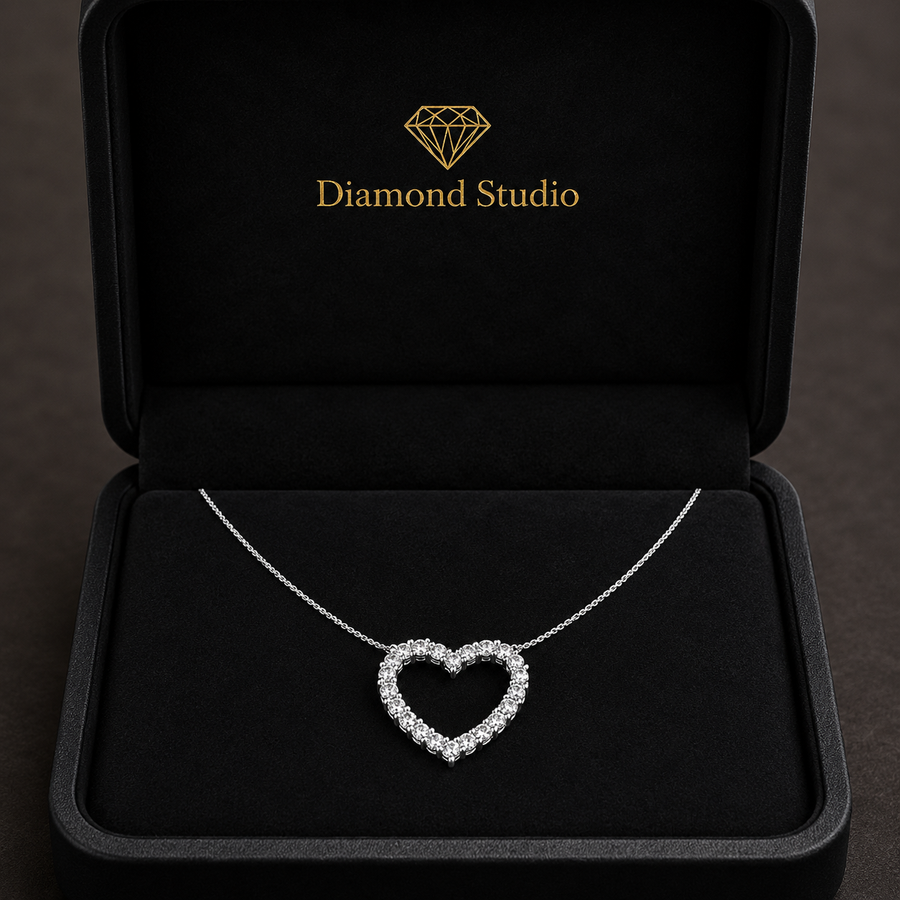 1.4 Ct Round Cut Diamond Pendant Necklace VS1 D-F White Gold 14k