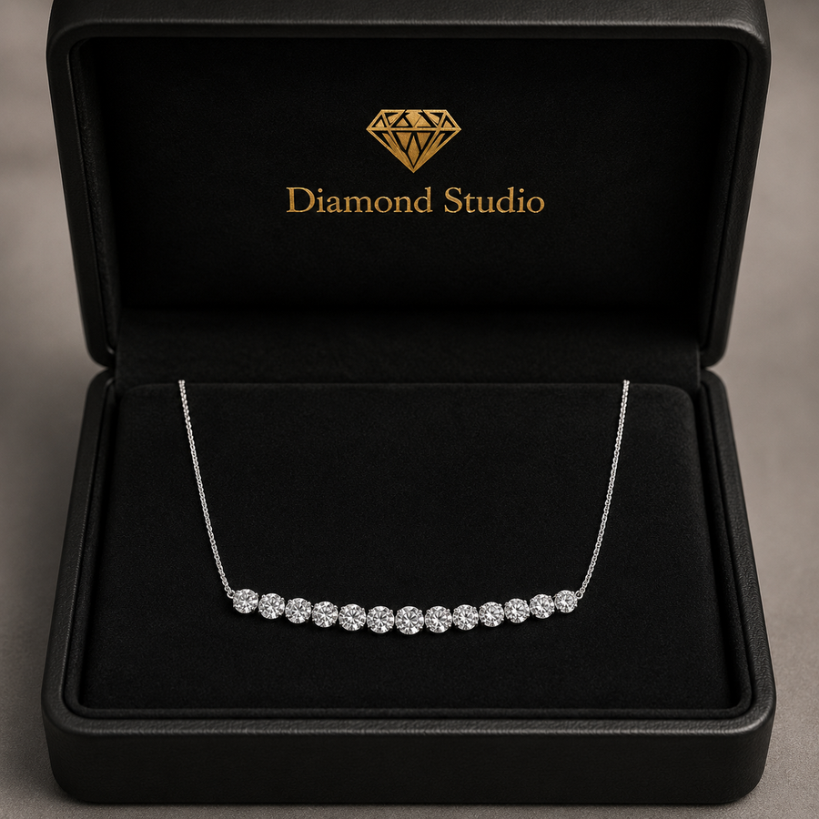 3.1 Ct Round Cut Diamond Pendant Necklace VS1 D-F White Gold 14k