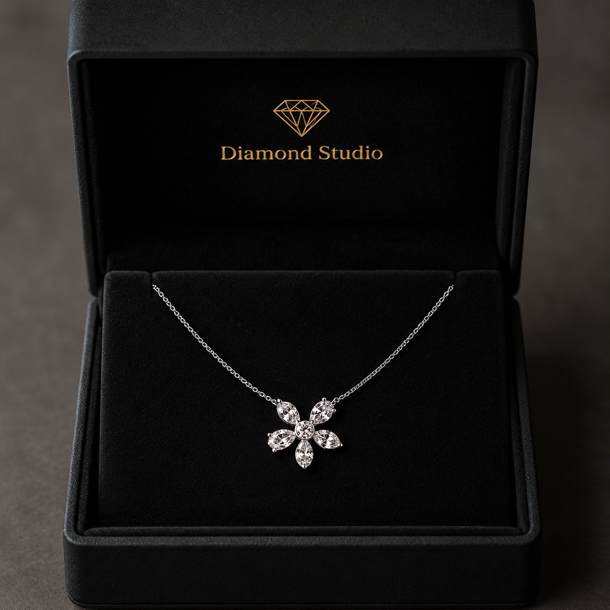0.9 Ct Marquise Round Pear Cut Diamond Pendant Necklace VS1 D-F White Gold 14k