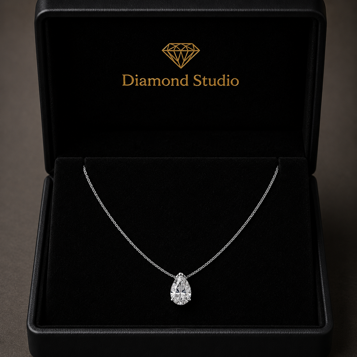 1.5 Ct Pear Cut Diamond Pendant Necklace VS1 D-F White Gold 14k