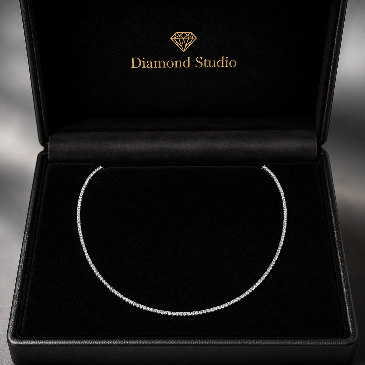 2.85 Ct Round Cut Diamond Tennis Necklace VS1 D-F White Gold 14k