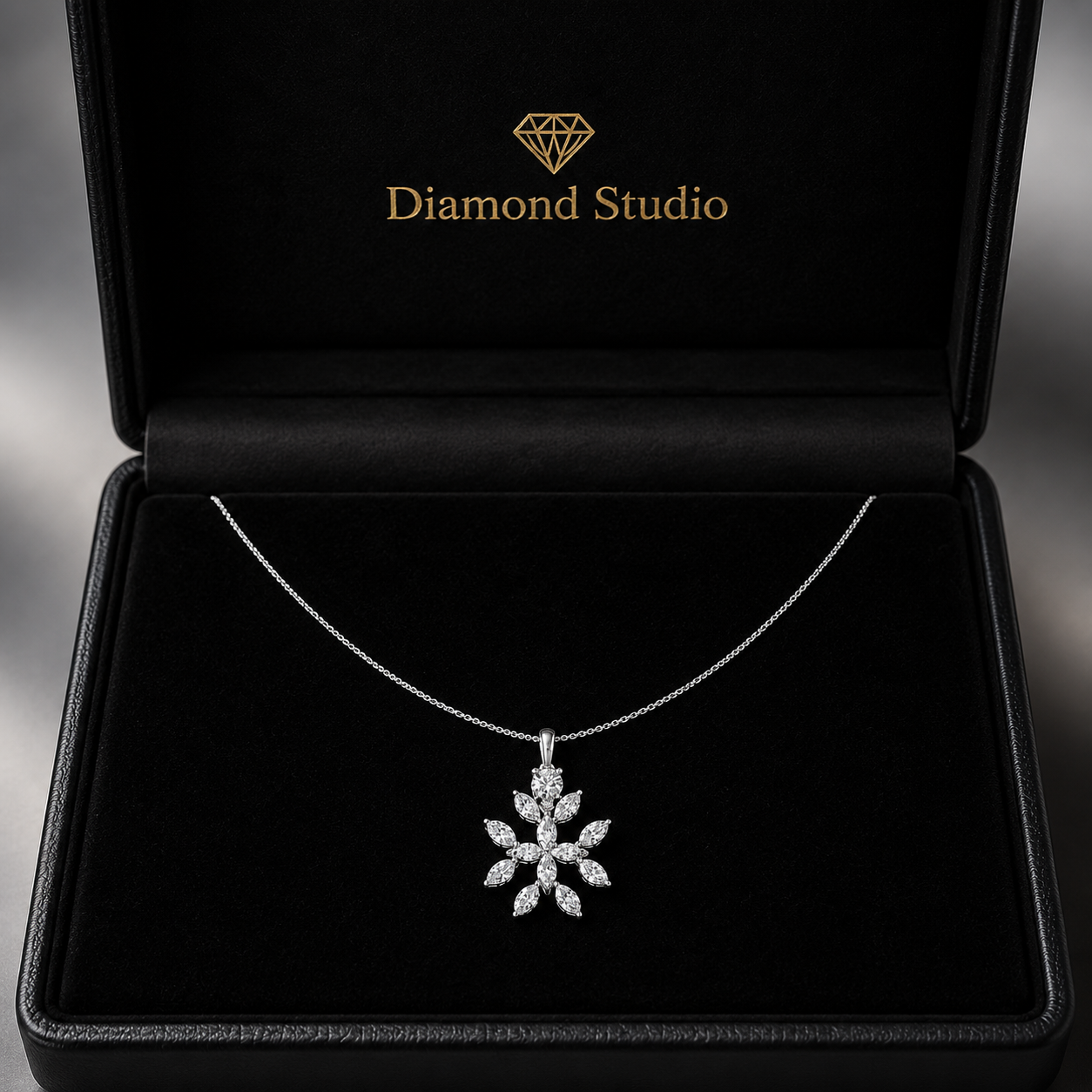 1.45 Ct Marquise Pear Cut Diamond Pendant Necklace VS1 D-F White Gold 14k