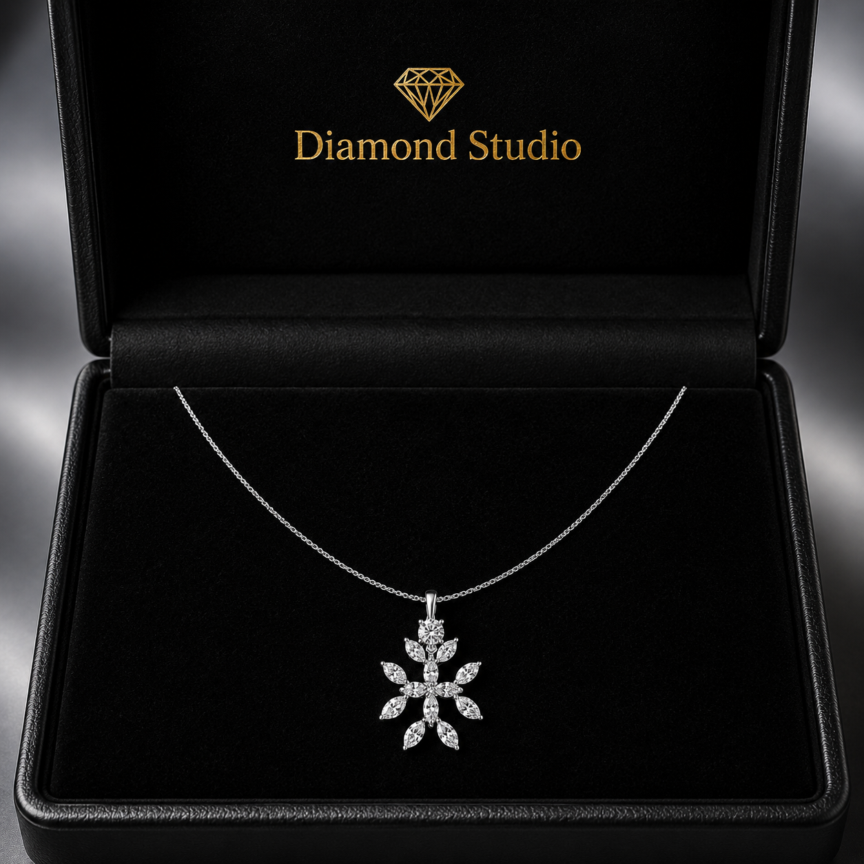 1.4 Ct Marquise Pear Cut Diamond Pendant Necklace VS1 D-F White Gold 14k