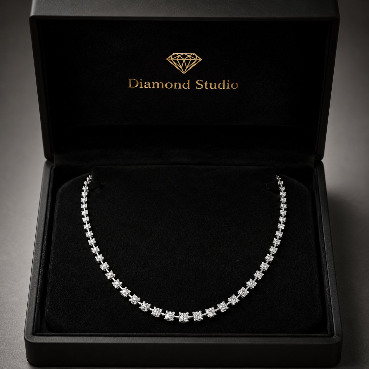 6.8 Ct Round Cut Diamond Tennis Necklace VS1 D-F White Gold 14k