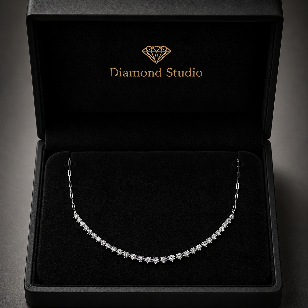 2.25 Ct Round Cut Diamond Chain Necklace VS1 D-F White Gold 14k