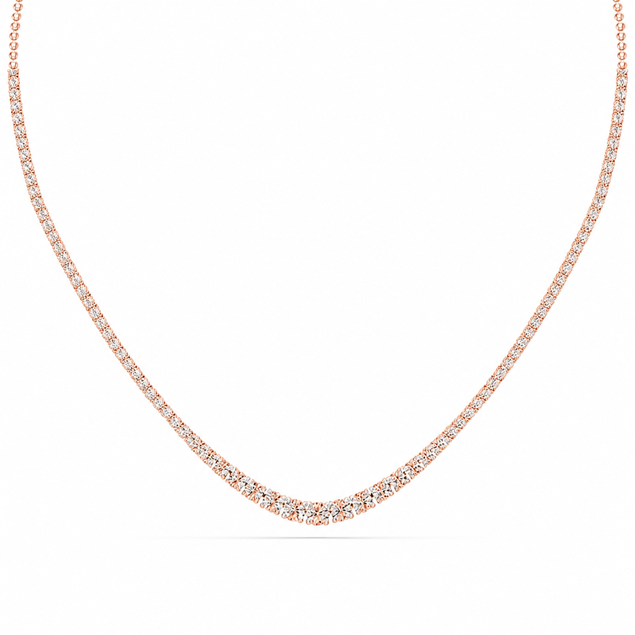 6.5 Ct Round Cut Diamond Tennis Necklace VS1 D-F White Gold 14k