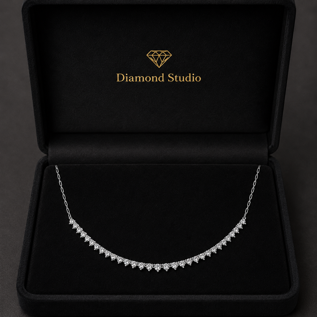 2.25 Ct Round Cut Diamond Chain Necklace VS1 D-F White Gold 14k