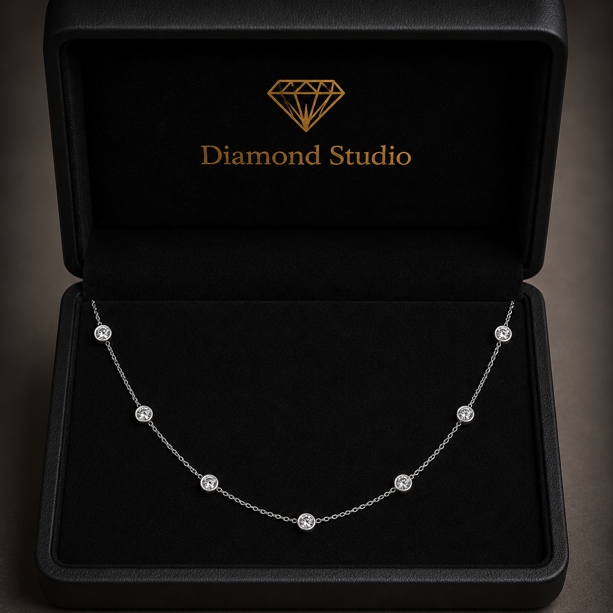 0.95 Ct Round Cut Diamond Chain Necklace VS1 D-F White Gold 14k