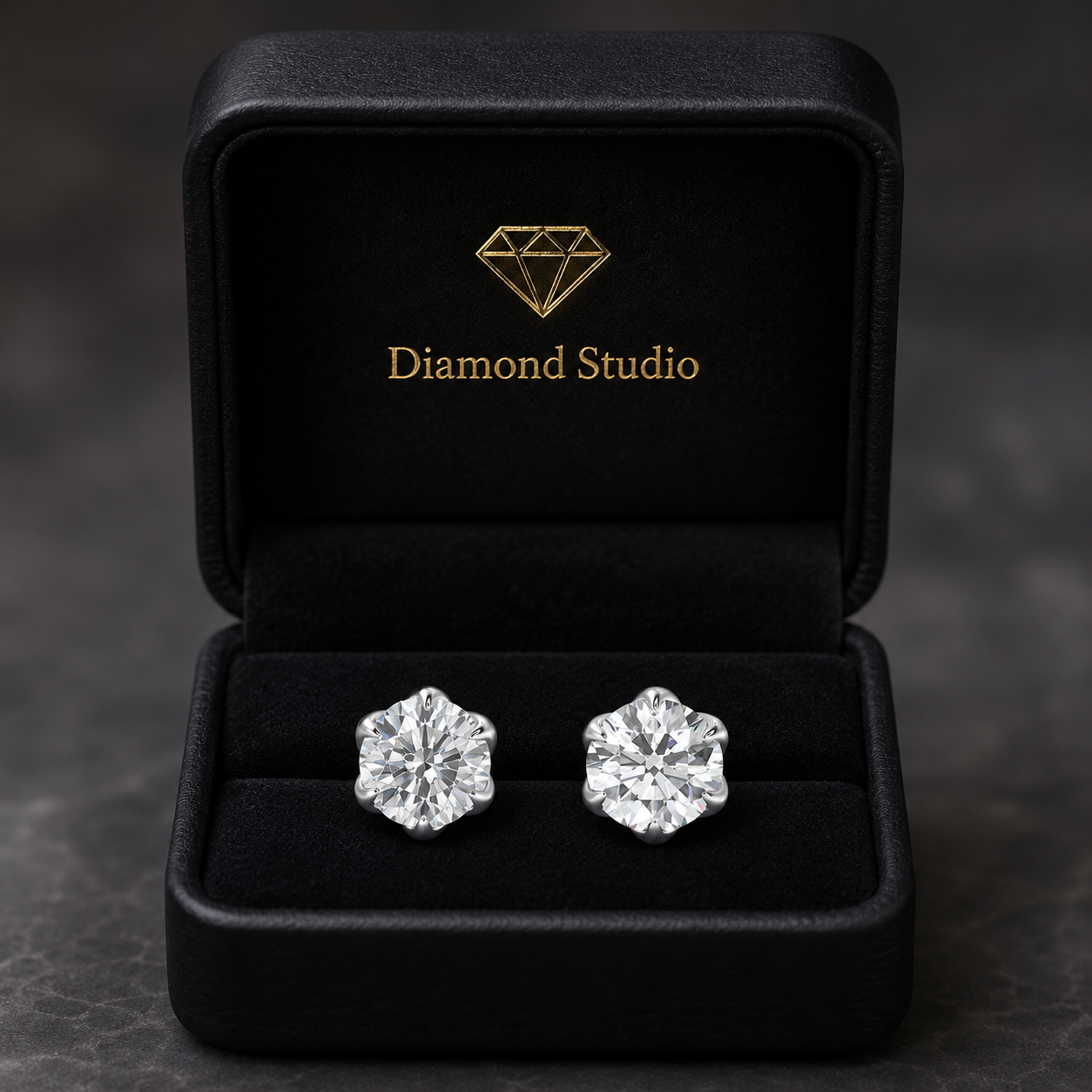 4 Ct Round Cut Victorian Stud Diamond Earrings VS1 D Screw Back