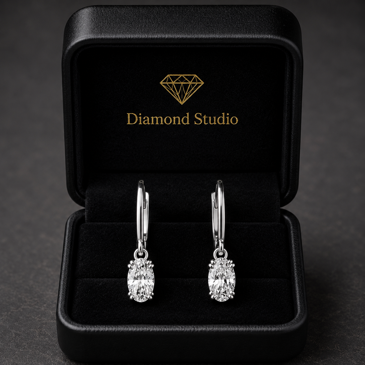 4 Ct Marquise Cut Double Prong Diamond Earrings VS1 D Leverback