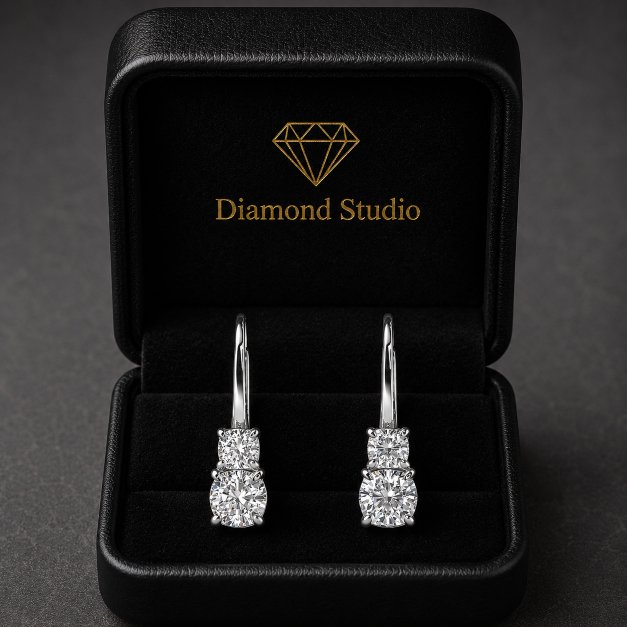 3 Ct Cushion Cut 6 Prong Stacked Diamond Earrings VS1 D Leverback