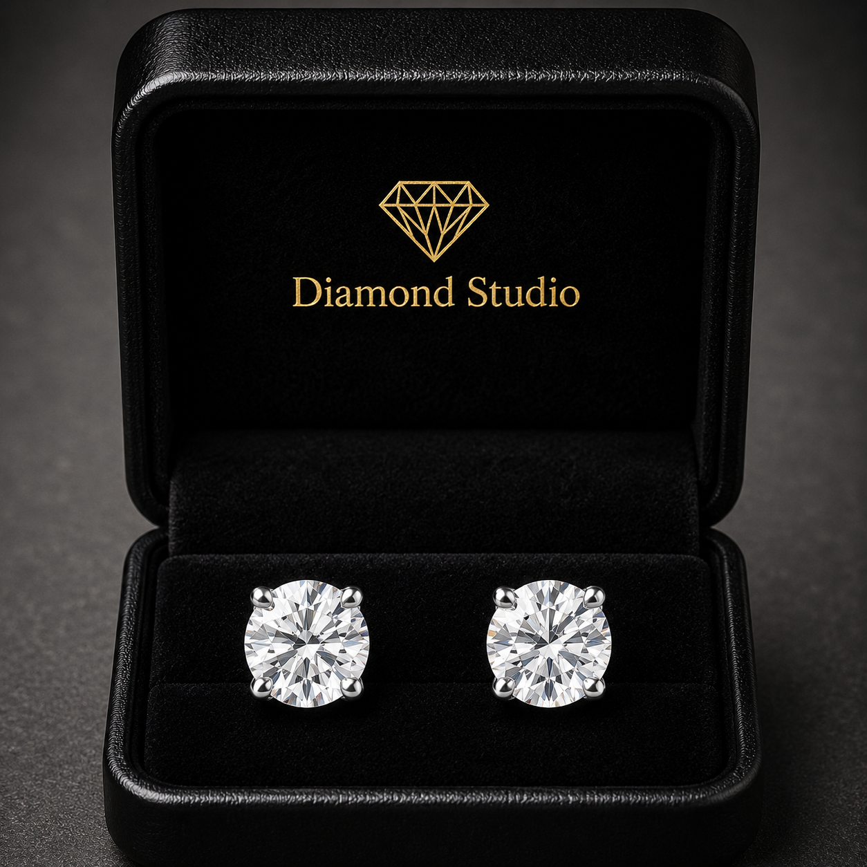 1.5 Ct Round Cut Basket Stud Diamond Earrings VS1 D Screw Back