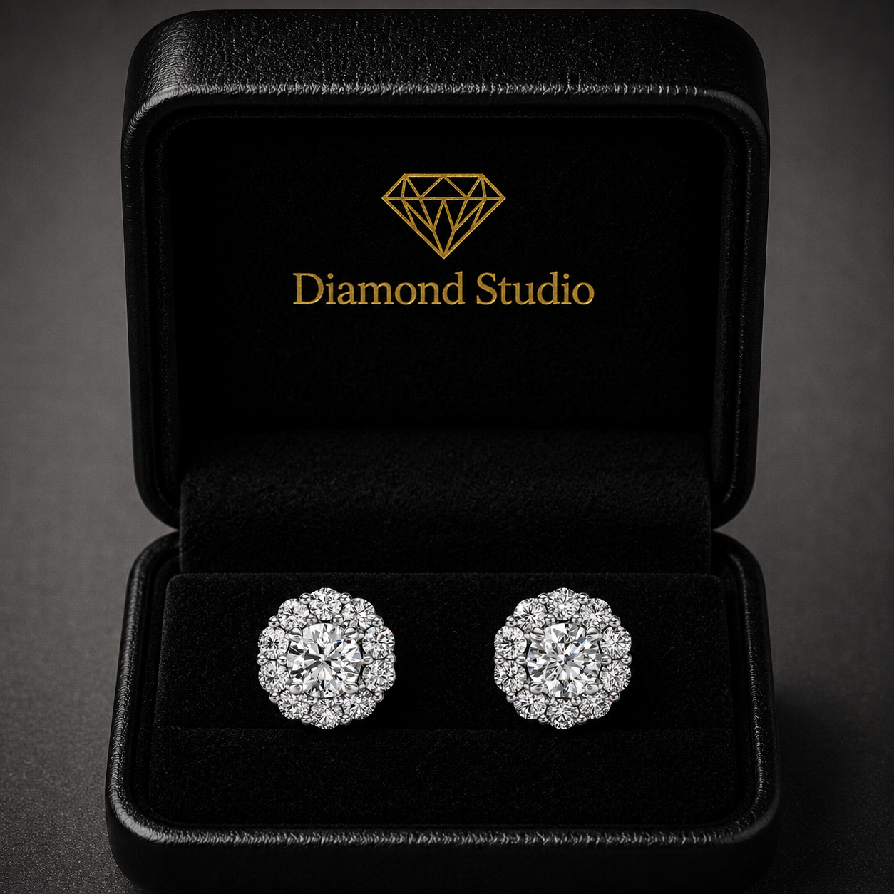 1.4 ct Round Cut Stud Prong Butterfly Diamond Earrings VS1 D White Gold 14k