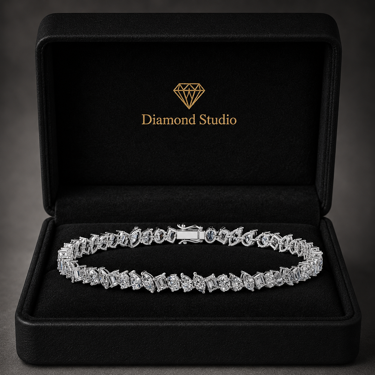 6.28 Carat Oval Cut Diamond Tennis Bracelet VS1 D F White Gold 14k