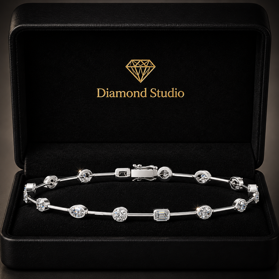 1.9 Carat Oval Cut Diamond Bangle Bracelet VS1 D F White Gold 14k