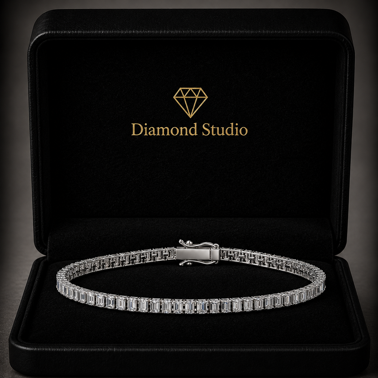5.73 Carat Emerald Cut Diamond Tennis Bracelet VS1 D F White Gold 14k