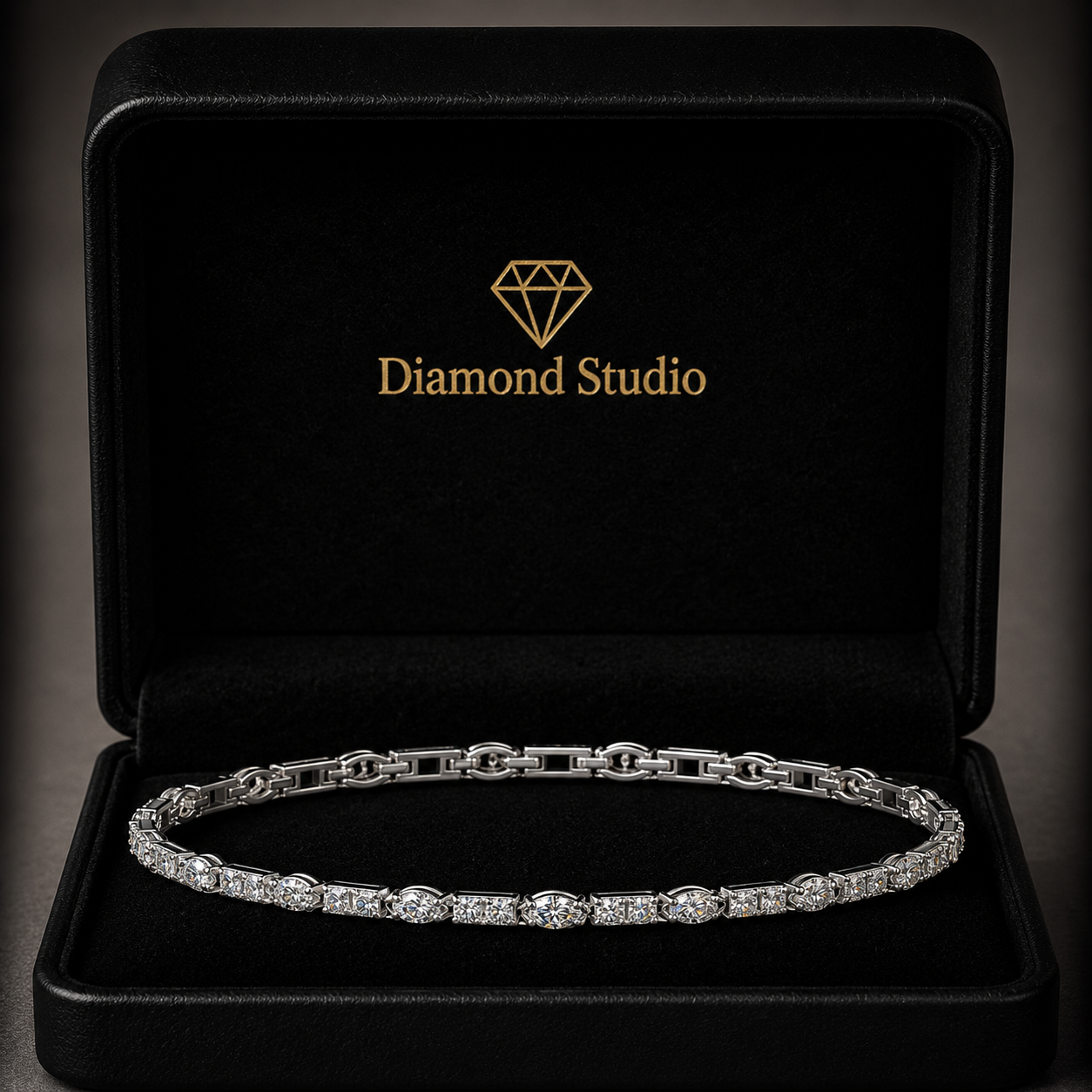 3.99 Carat Marquise Cut Diamond Tennis Bracelet VS1 D F White Gold 14k