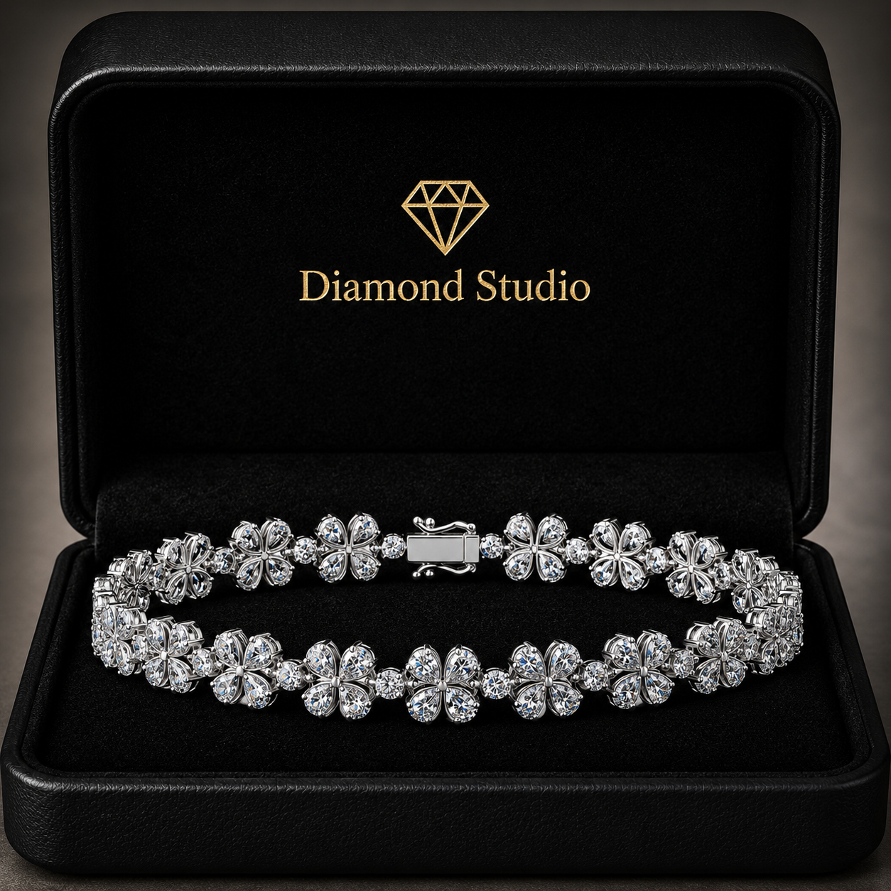 6.49 Carat Pear Cut Diamond Tennis Bracelet VS1 D F White Gold 14k