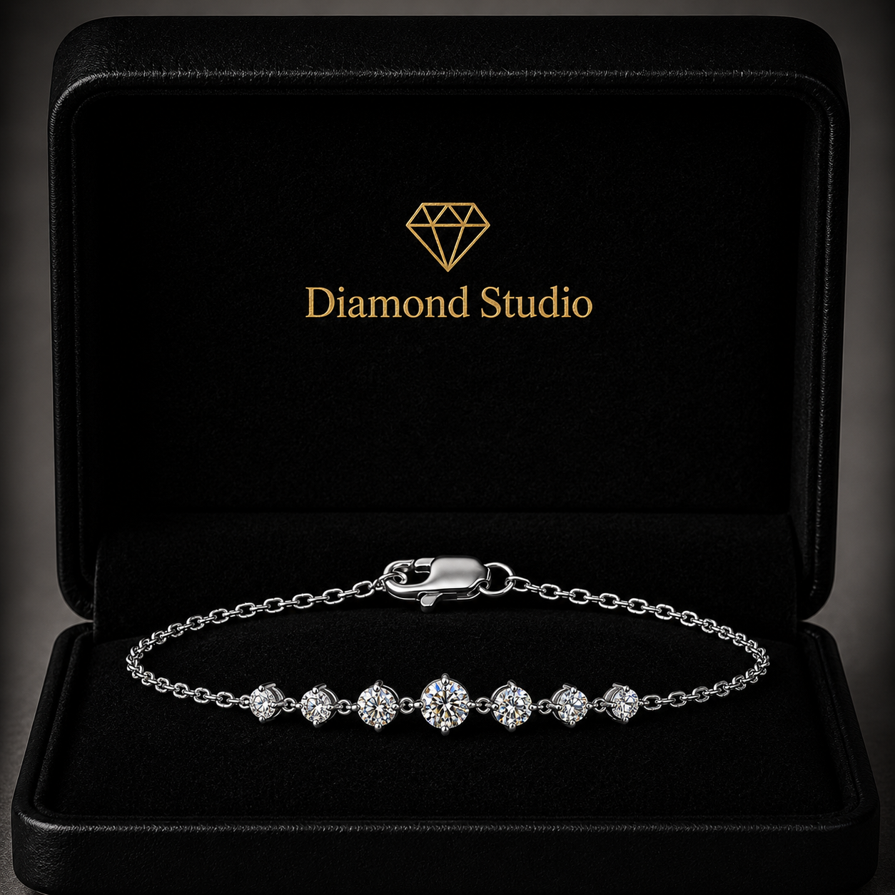 0.91 Carat Round Cut Diamond Chain Bracelet VS1 D F White Gold 14k