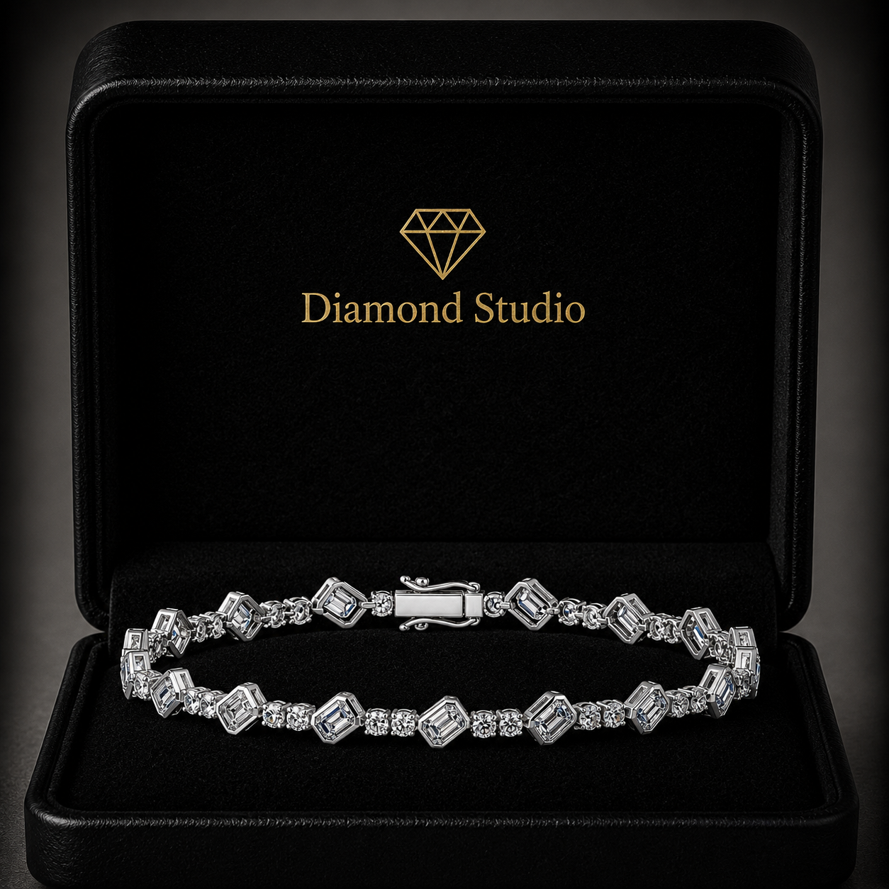 4.78 Carat Emerald Cut Diamond Tennis Bracelet VS1 D F White Gold 14k