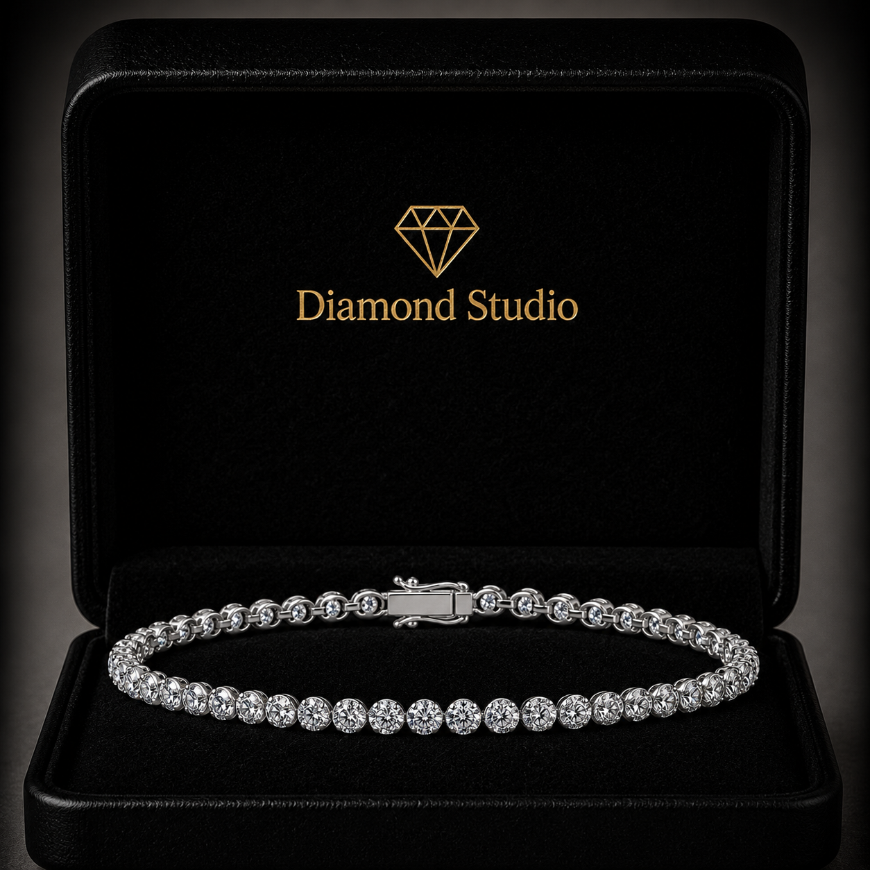 3.08 Carat Round Cut Diamond Tennis Bracelet VS1 D F White Gold 14k