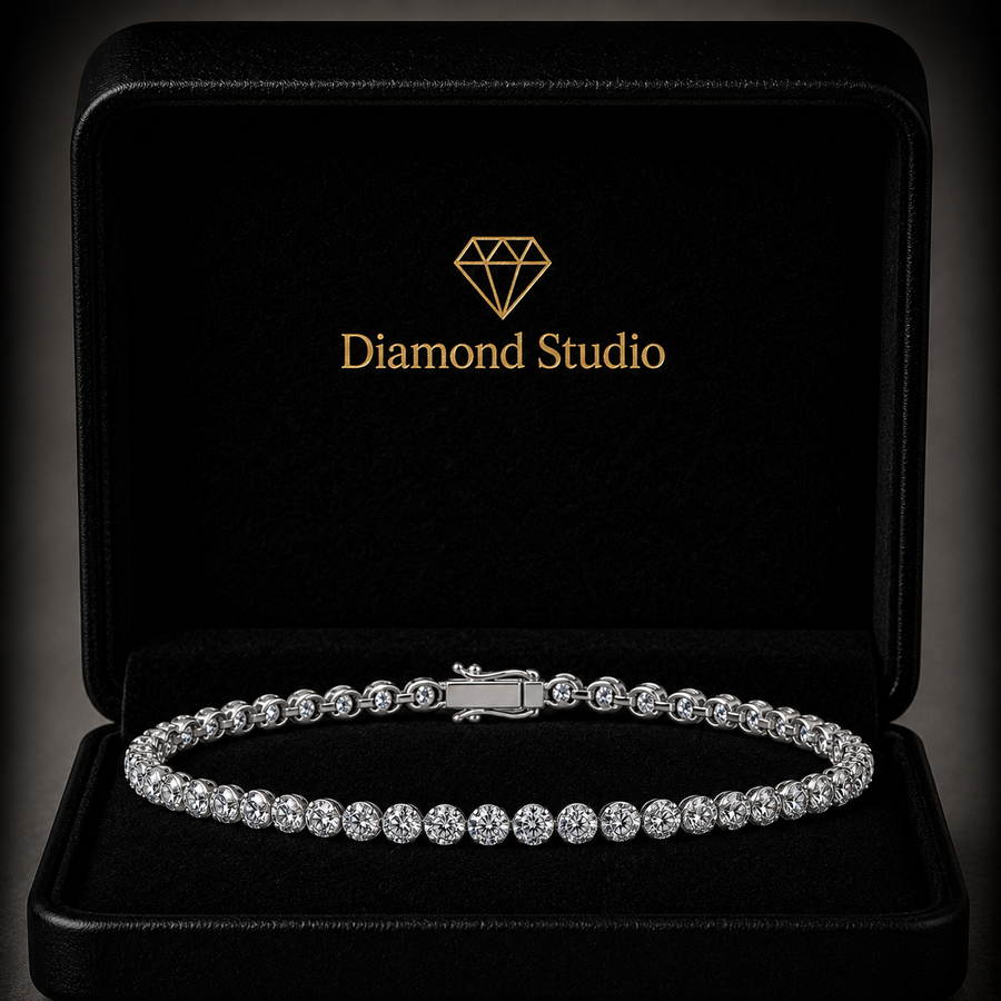 5.1 Carat Round Cut Diamond Tennis Bracelet VS1 D F White Gold 14k