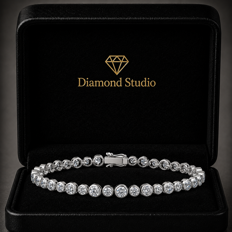 5.14 Carat Round Cut Diamond Tennis Bracelet VS1 D F White Gold 14k