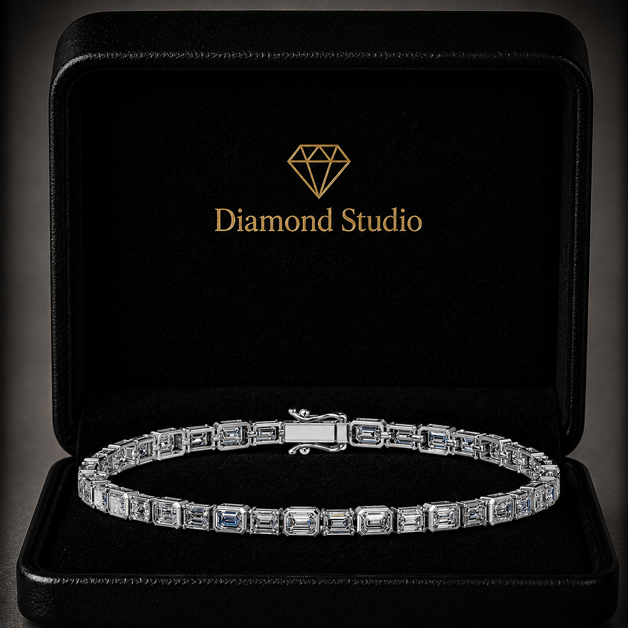 6.72 Carat Emerald Cut Diamond Tennis Bracelet VS1 D F White Gold 14k