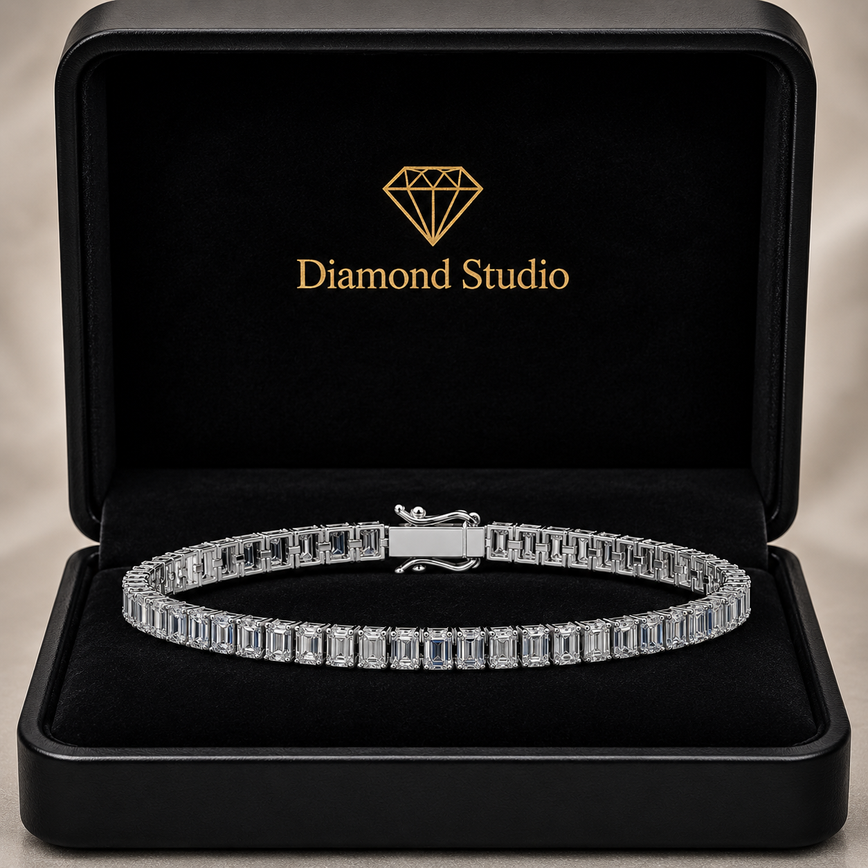 10.5 Carat Emerald Cut Diamond Tennis Bracelet VS1 D F White Gold 14k