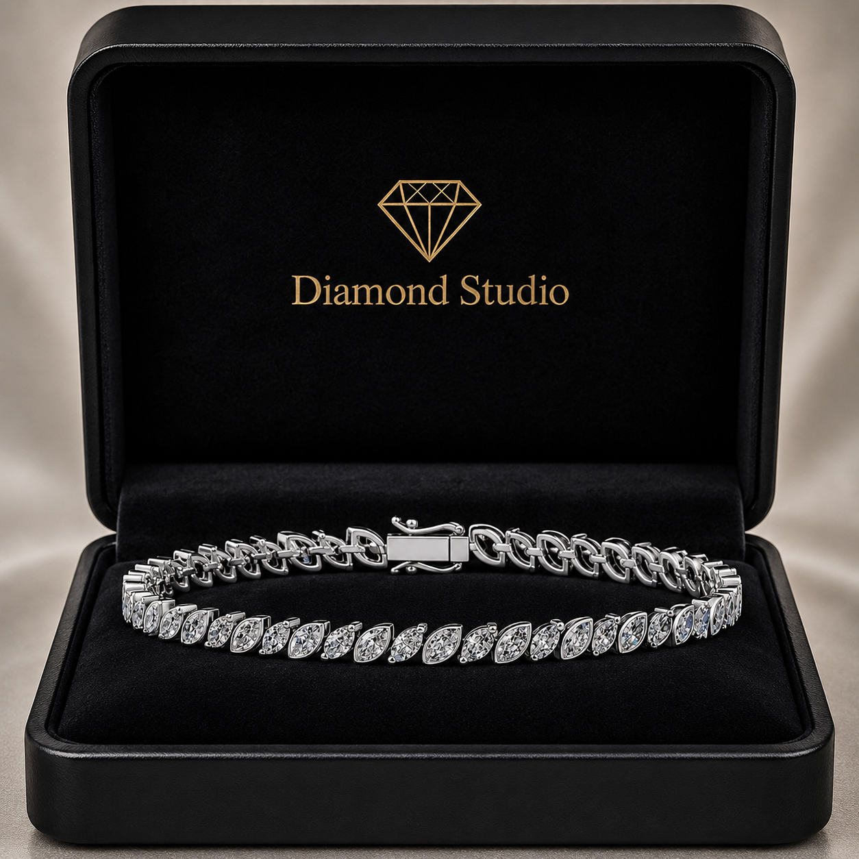 5.2 Carat Marquise Cut Diamond Tennis Bracelet VS1 D F White Gold 14k