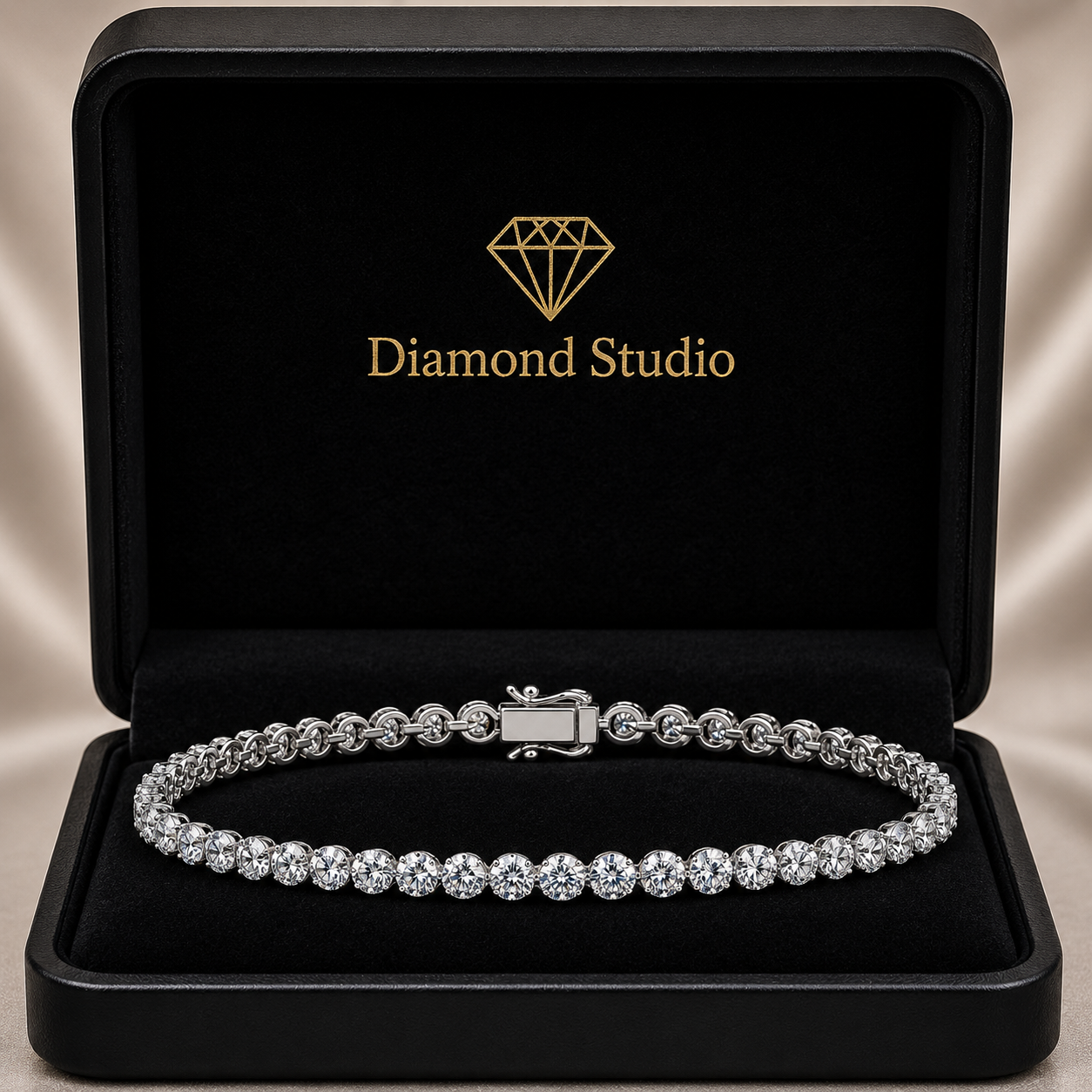 3.97 Carat Round Cut Diamond Tennis Bracelet VS1 D F White Gold 14k