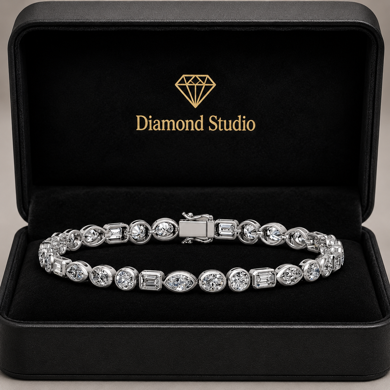 7.06 Carat Emerald Cut Diamond Tennis Bracelet VS1 D F White Gold 14k