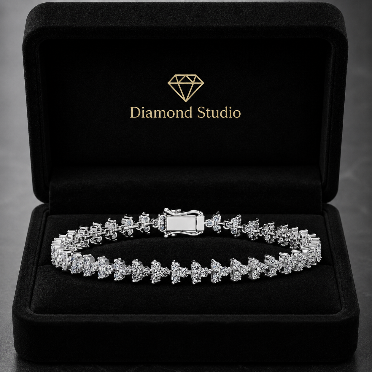 4.09 Carat Round Cut Diamond Tennis Bracelet VS1 D F White Gold 14k