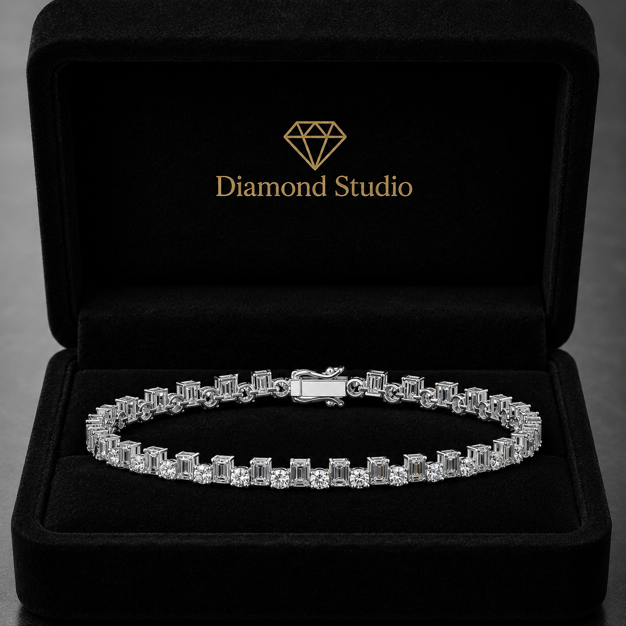 6.41 Carat Emerald Cut Diamond Tennis Bracelet VS1 D F White Gold 14k