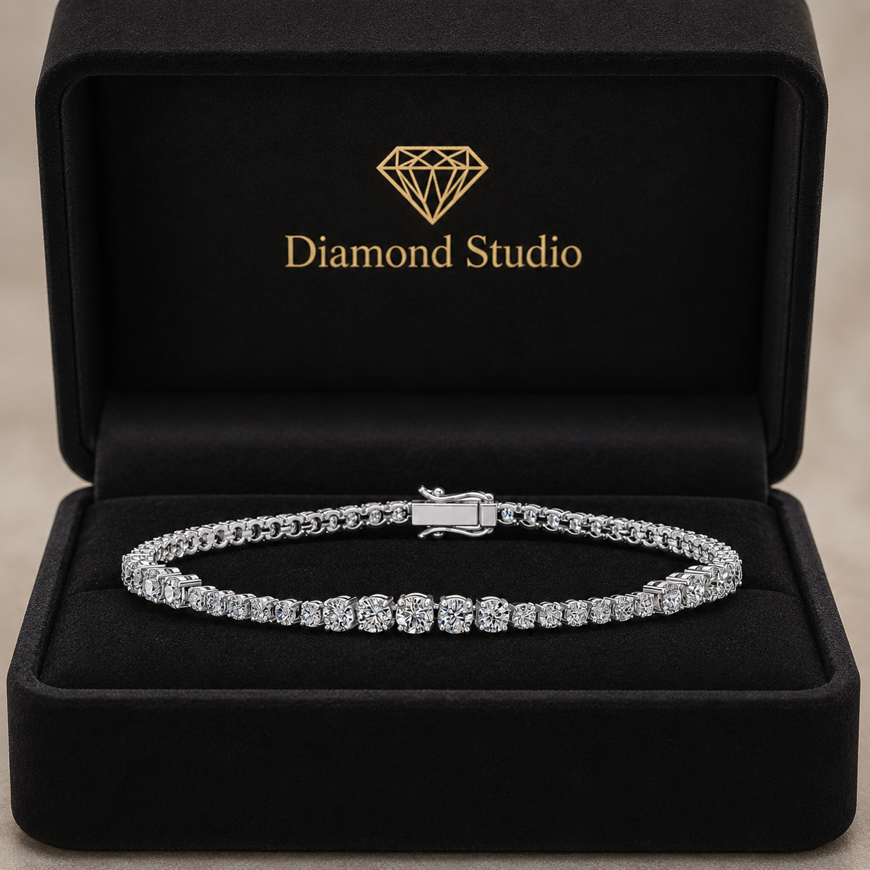 4.97 Carat Round Cut Diamond Tennis Bracelet VS1 D F White Gold 14k
