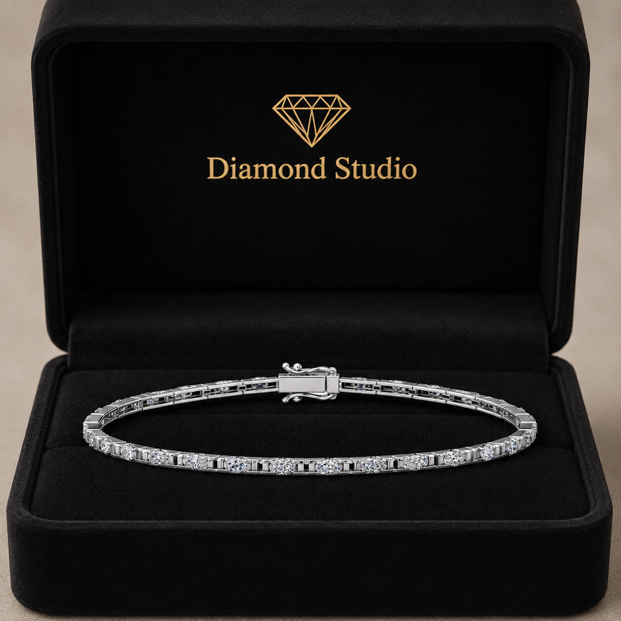3.09 Carat Marquise Cut Diamond Tennis Bracelet VS1 D F White Gold 14k