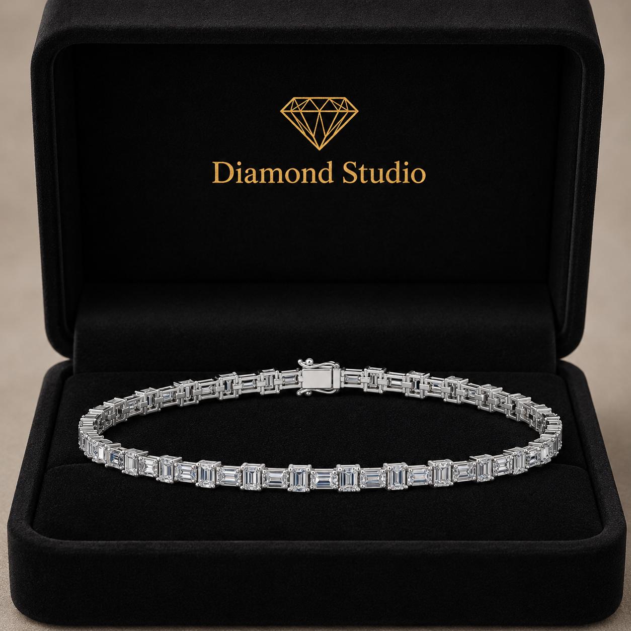 6.2 Carat Emerald Cut Diamond Tennis Bracelet VS1 D F White Gold 14k