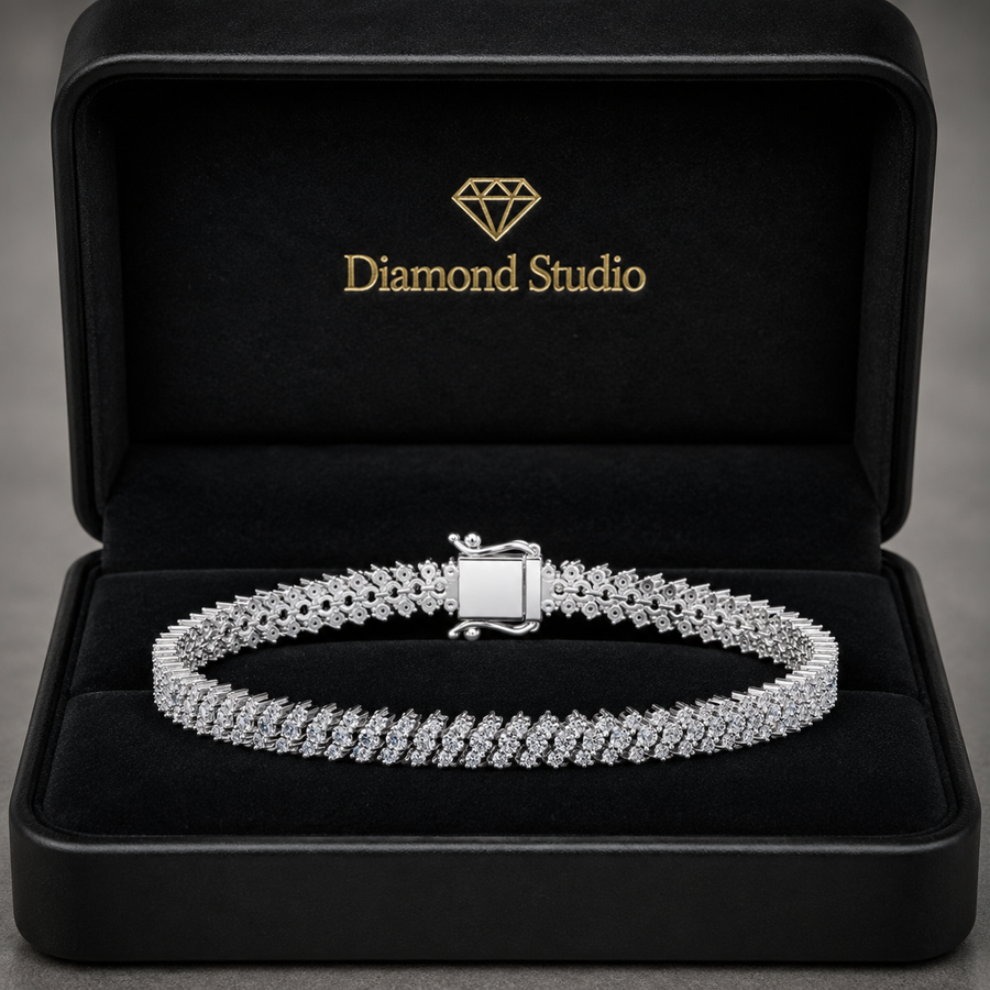 4.36 Carat Round Cut Diamond Tennis Bracelet VS1 D F White Gold 14k
