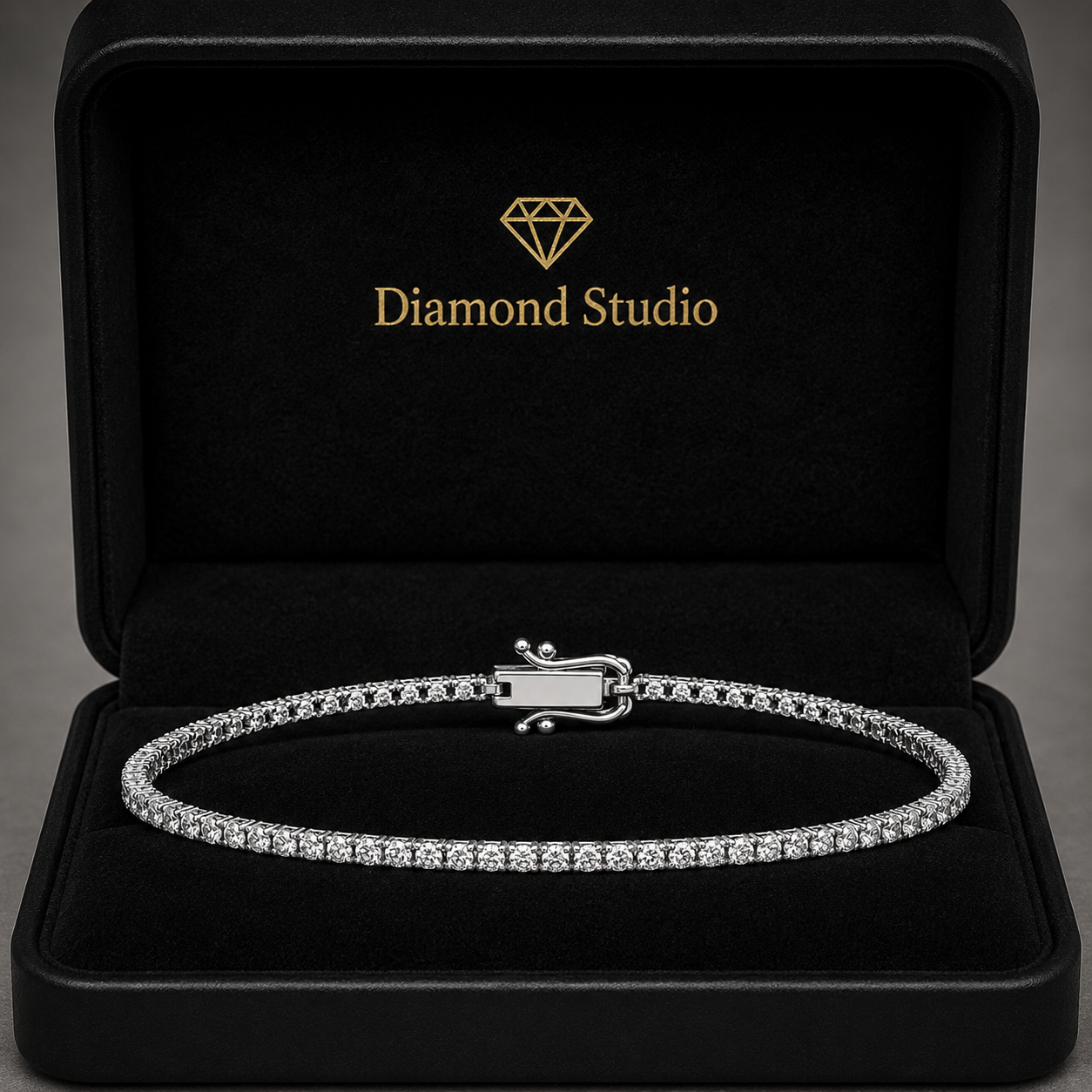 1.83 Carat Round Cut Diamond Tennis Bracelet VS1 D F White Gold 14k