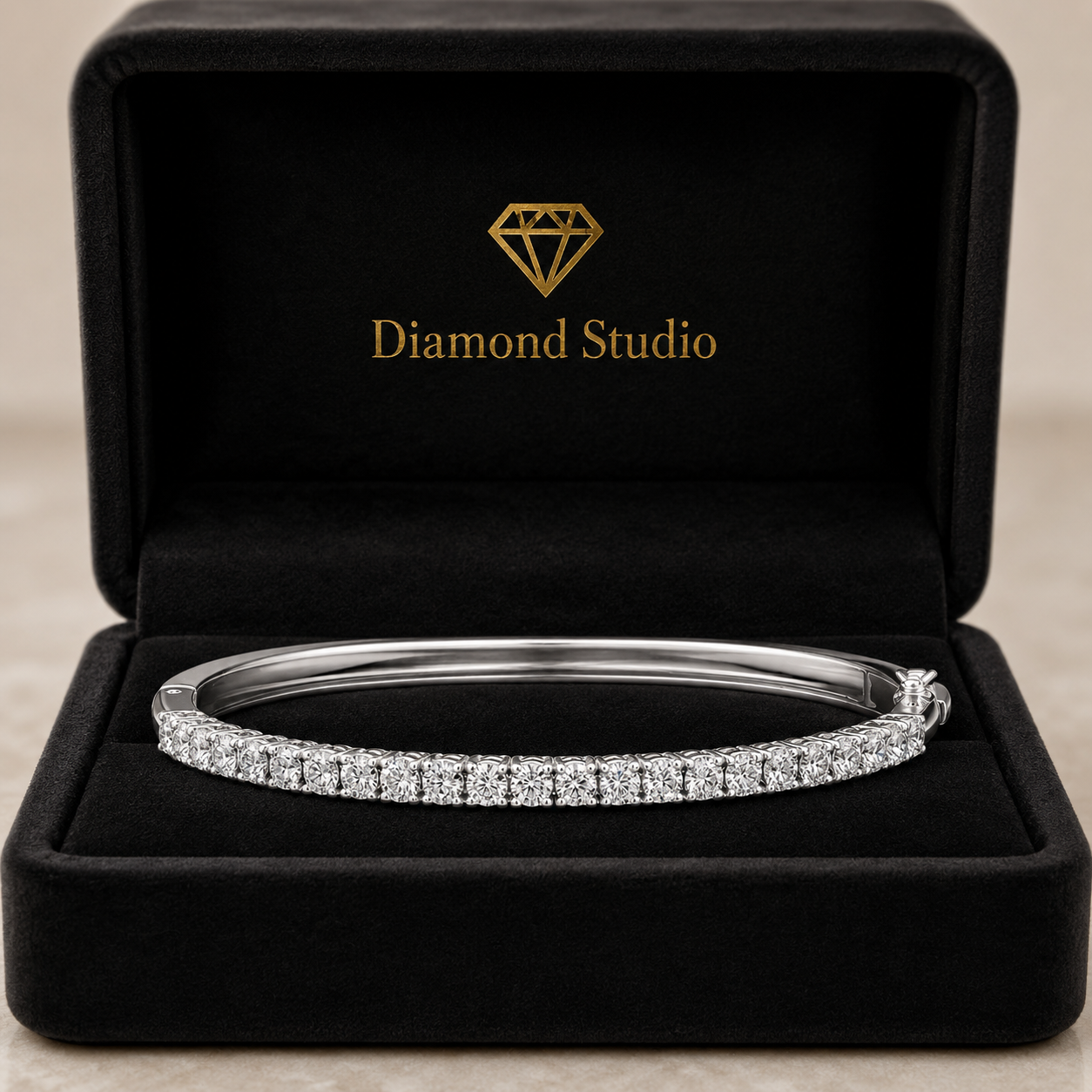 3.11 Carat Round Cut Diamond Bangle Bracelet VS1 D F White Gold 14k