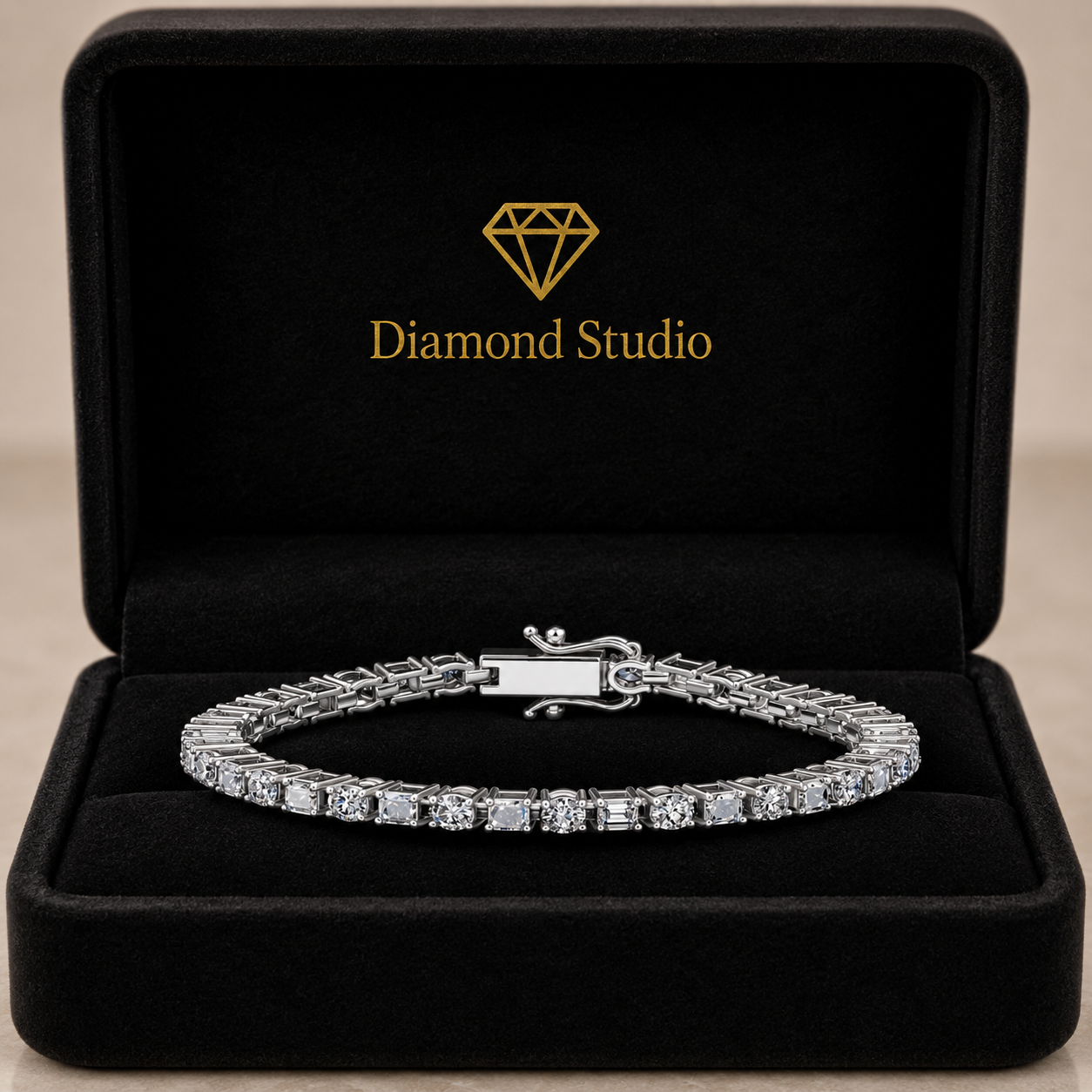 6.36 Carat Oval Emerald Cut Diamond Tennis Bracelet VS1 D F White Gold 14k