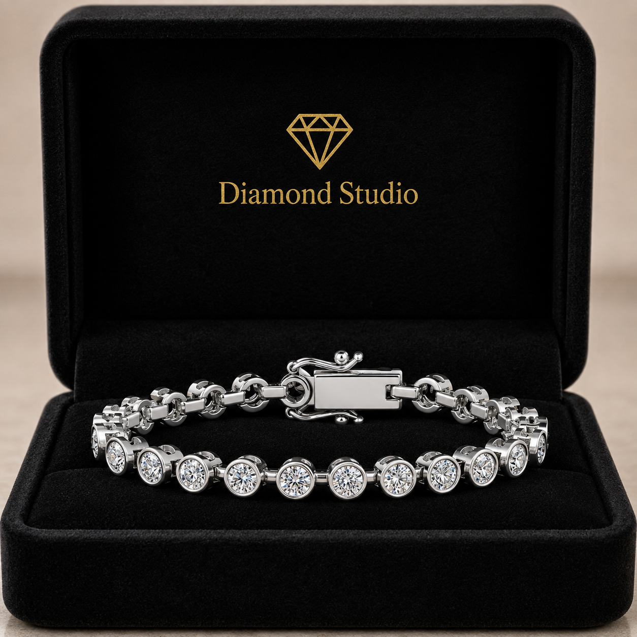 8.13 Carat Round Cut Diamond Tennis Bracelet VS1 D F White Gold 14k