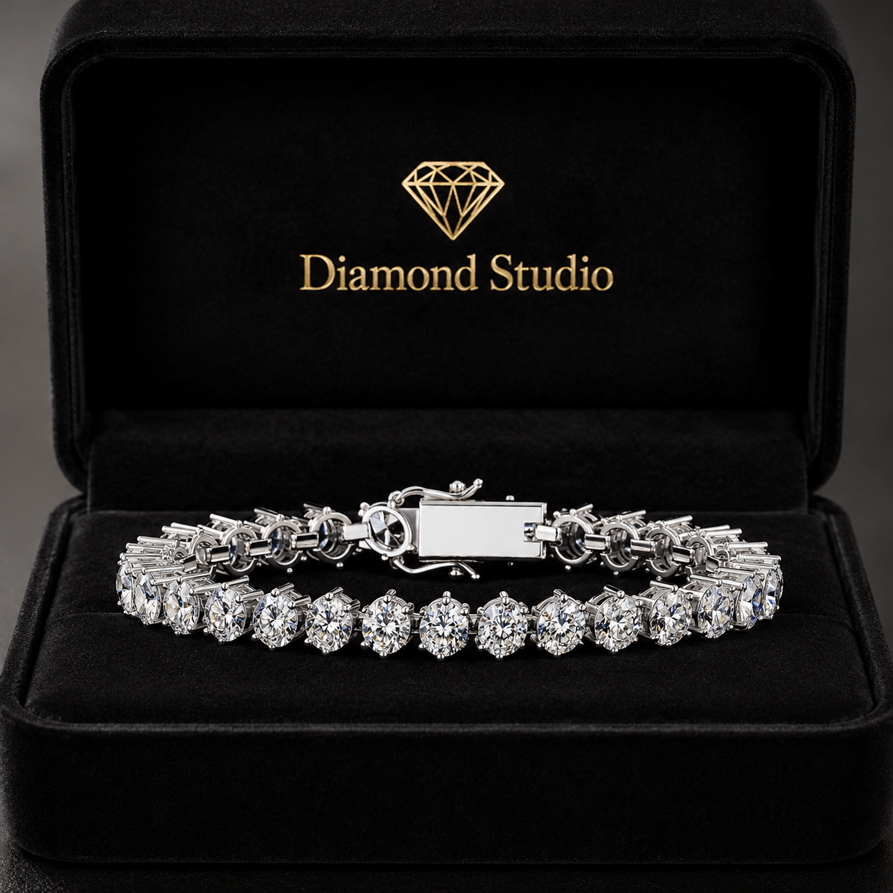 11.09 Carat Oval Cut Diamond Tennis Bracelet VS1 D F White Gold 14k